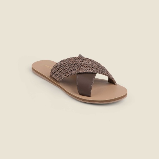 Women Brown Casual Slippers