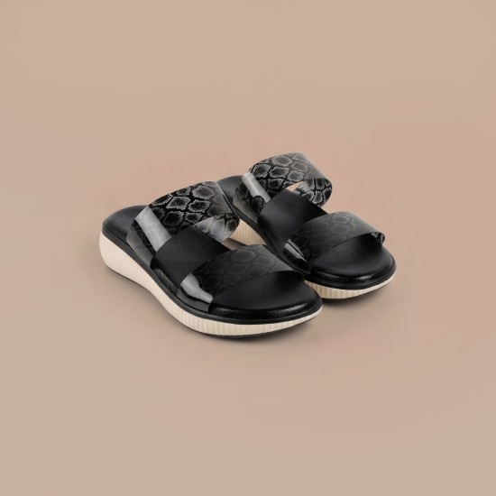 Women Black Casual Slip Ons