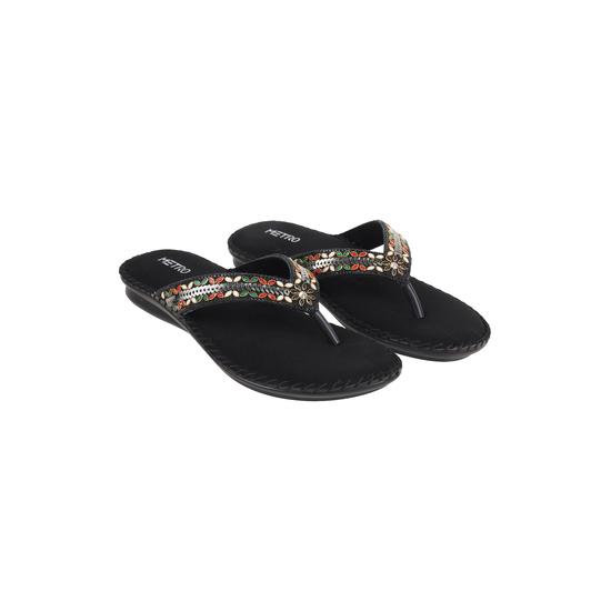 Women Black Casual Slippers