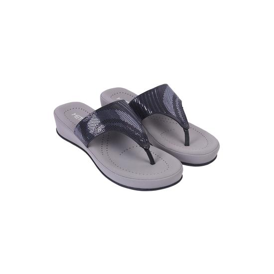 Women Gun-Metal Casual Slippers