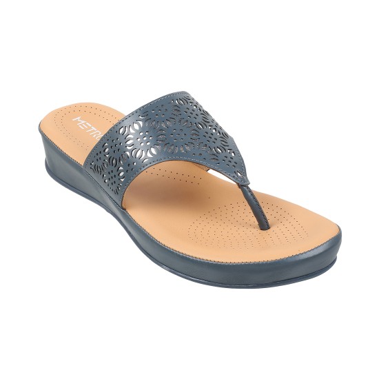 Women Blue Casual Slippers