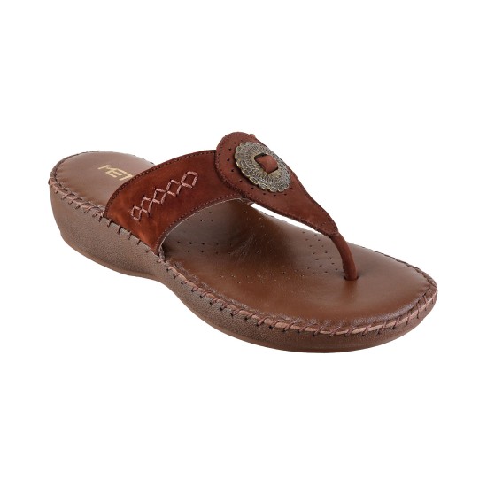 Women Brown Casual Slippers