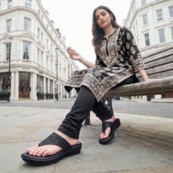 Women Black Casual Slippers