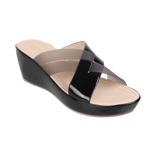 Women Black Casual Slip Ons