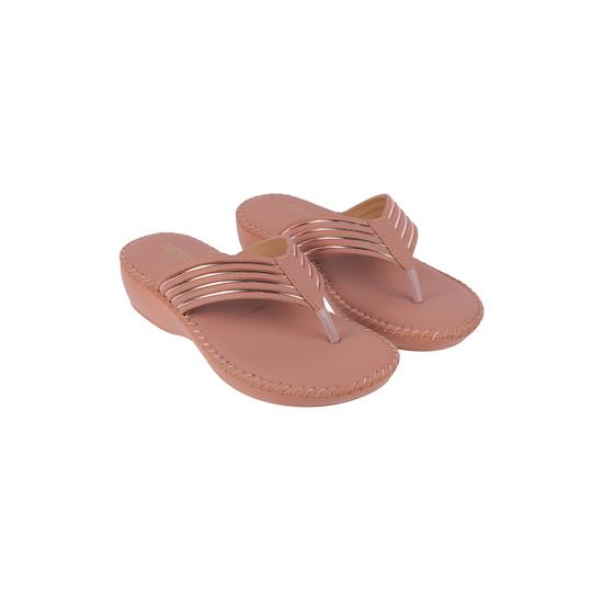 Women Peach Casual Slippers