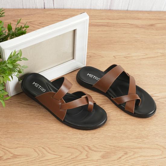 Boys Tan Casual Slippers