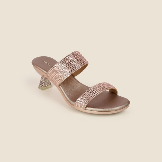 Women Rose-gold Party Slip Ons