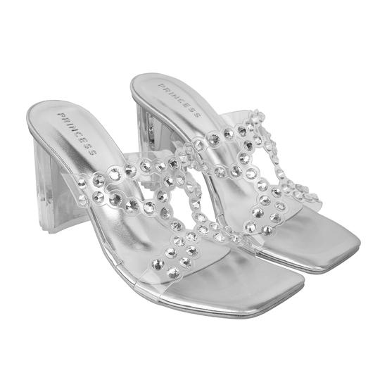 Women Silver Party Slip Ons