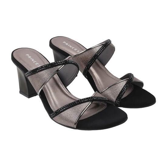 Women Black Party Slip Ons
