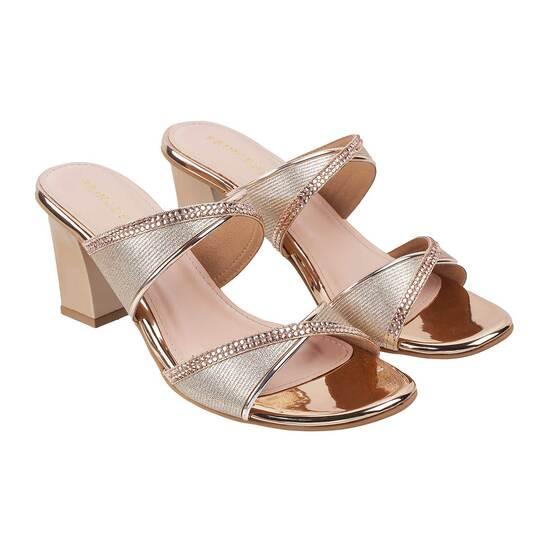 Women Gold Party Slip Ons