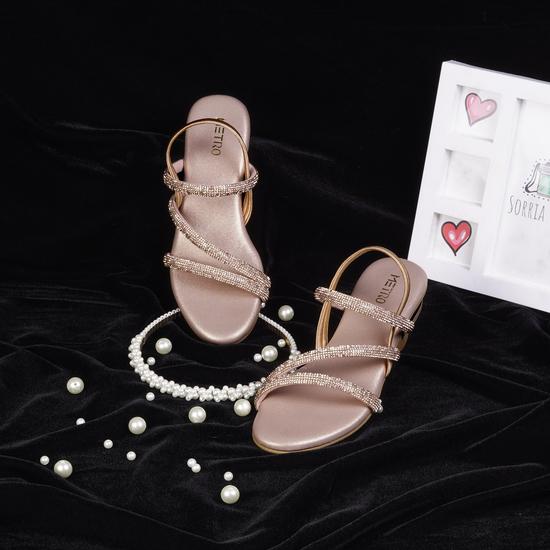 Girls Rose-gold Party Sandals