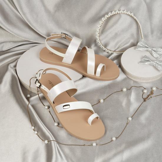 Girls White Casual Sandals