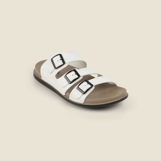 Men White Casual Slippers