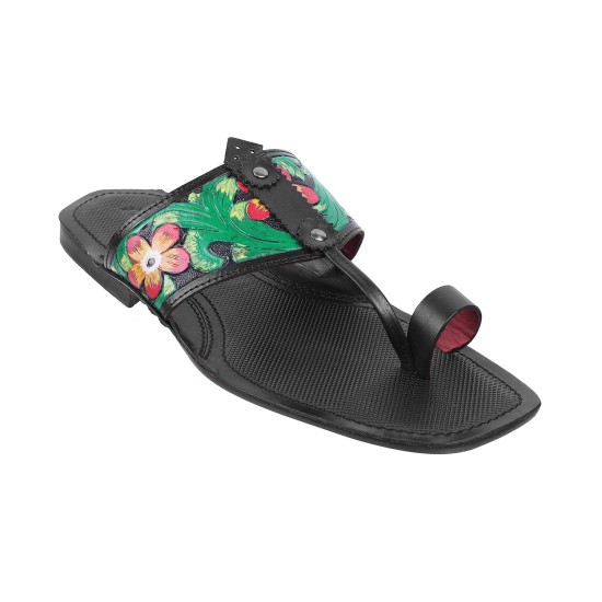 Men Black Ethnic Kolhapuris