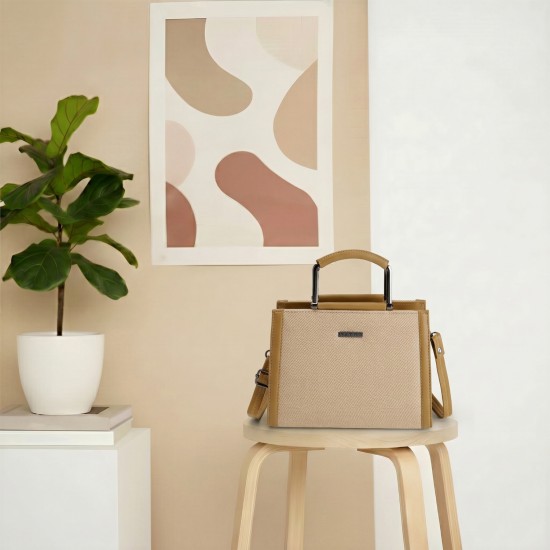 Women Beige Satchel Bag