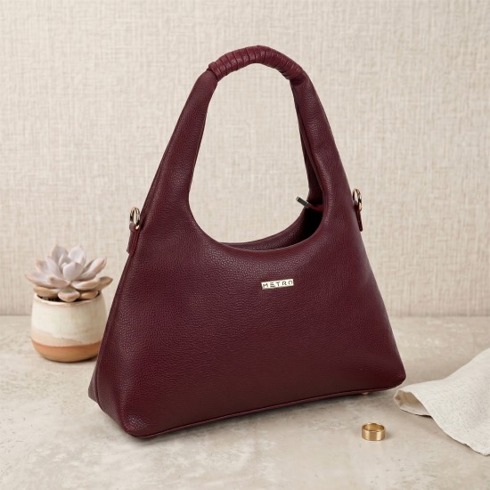 Women Maroon Hobo Bag