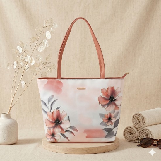 Women Peach Tote Bag