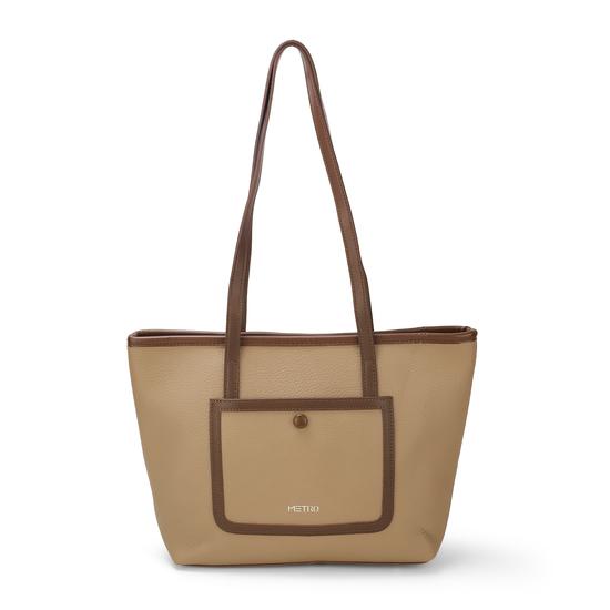 Women Beige Tote Bag
