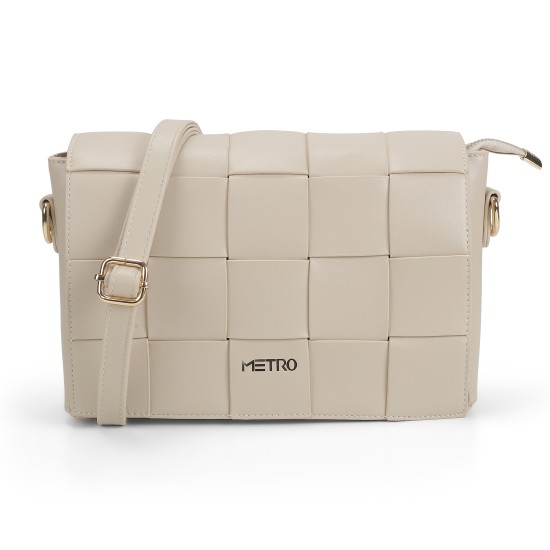 Women Off-white Sling Bag