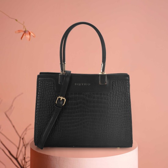 Women Black Satchel Bag