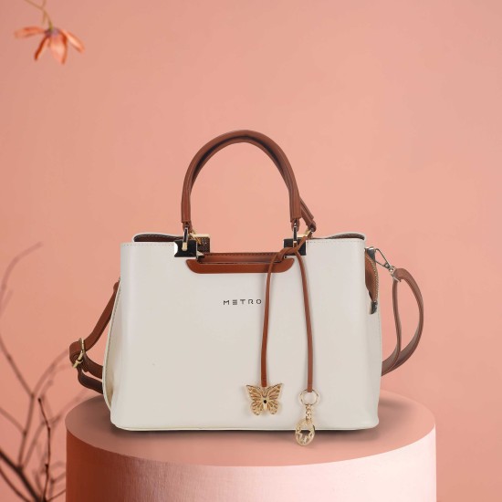 Women White Satchel Bag