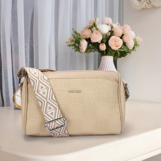Women Beige Sling Bag