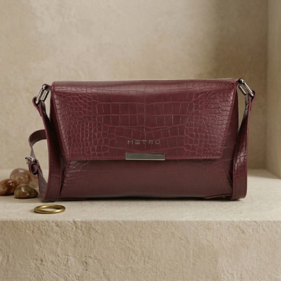 Women Maroon Sling Bag