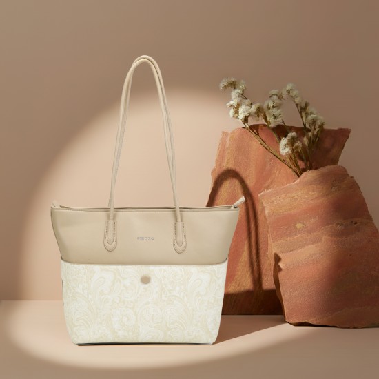 Women Beige Tote Bag