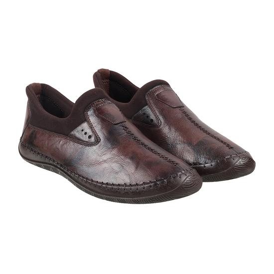 Men Brown Formal Slip Ons