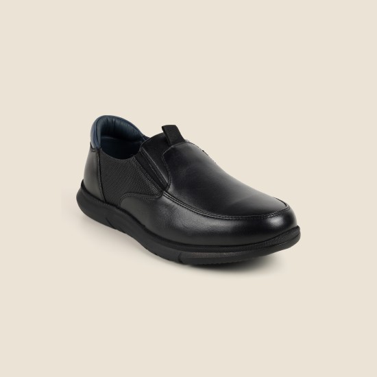 Men Black Casual Slip Ons