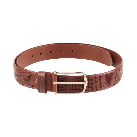 Men Tan Belts Pin Buckle