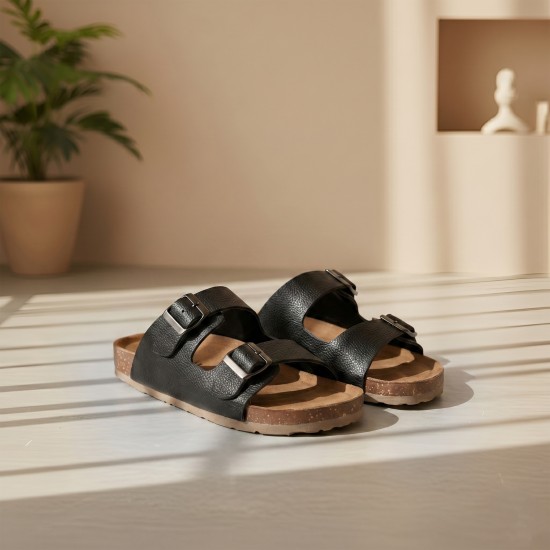 Boys Black Casual Slippers