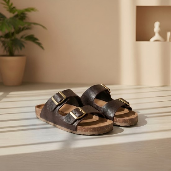 Boys Brown Casual Slippers