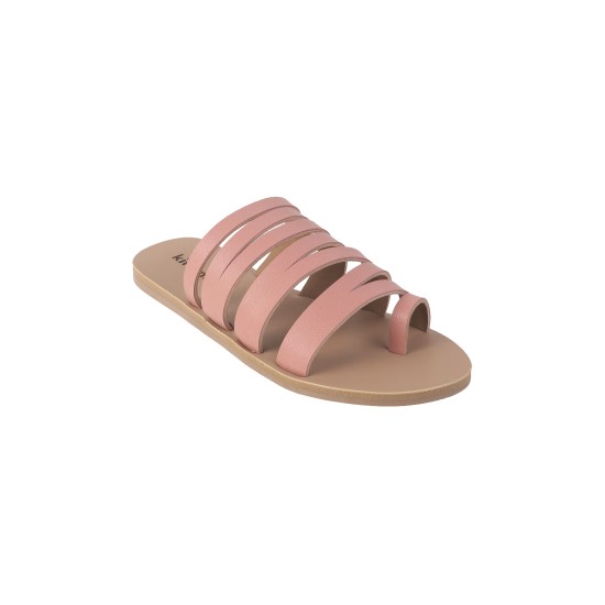 Girls Peach Casual Slippers