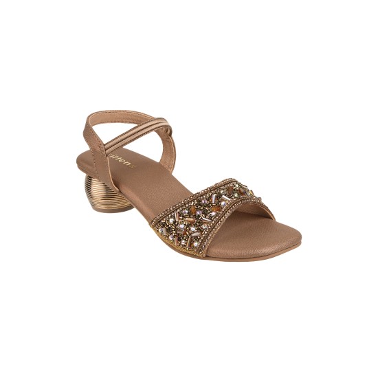 Girls Antic-gold Casual Sandals