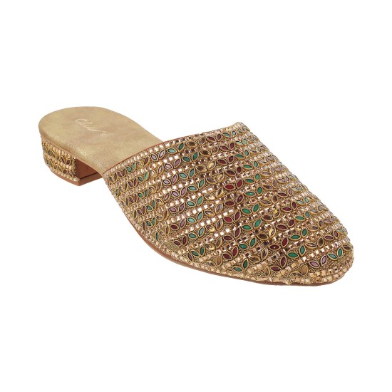 Women Yellow Ethnic Slip Ons