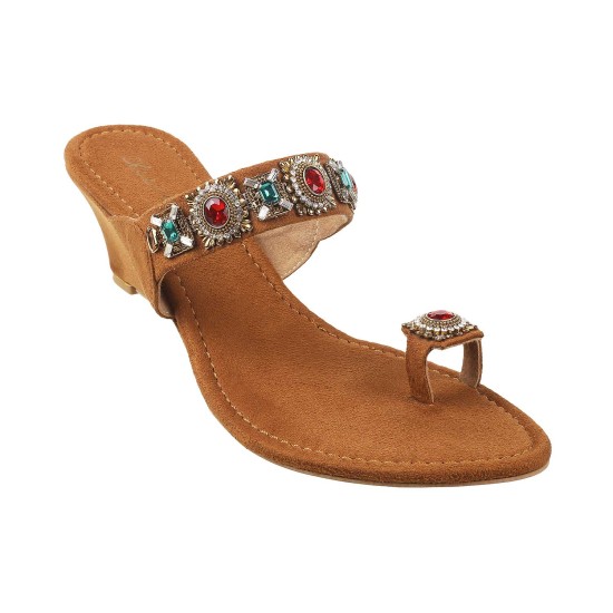 Women Yellow Ethnic Slip Ons